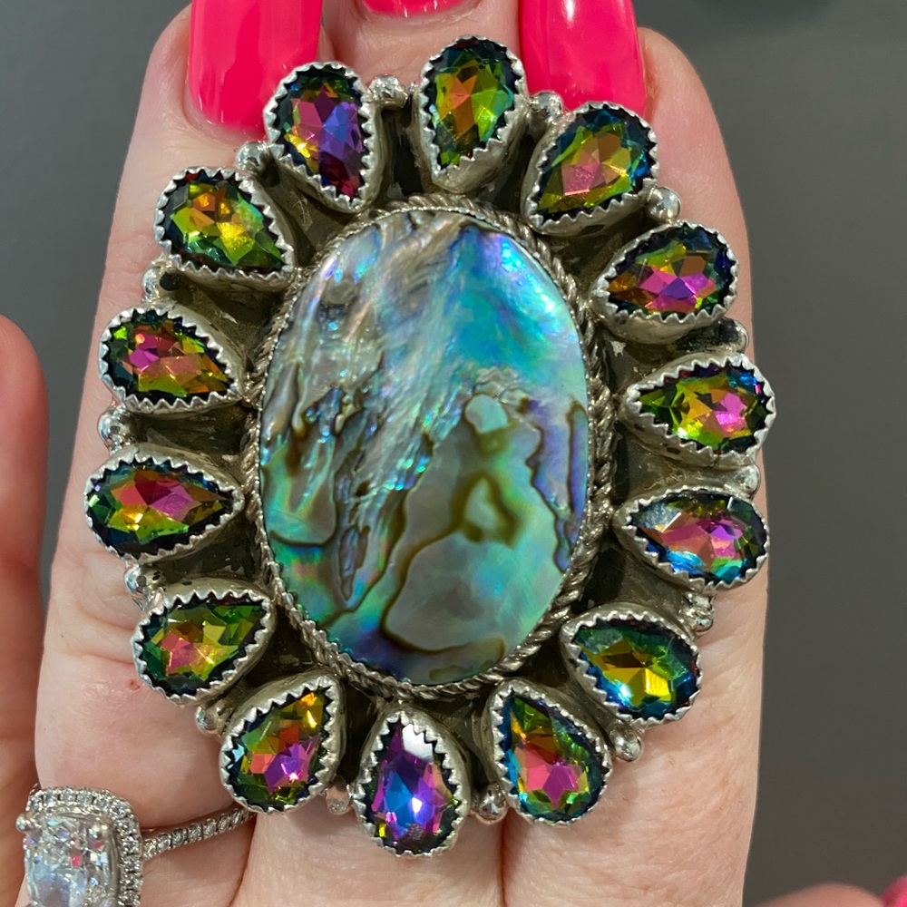🛑SOLD🛑Abalone Sterling silver statement ring